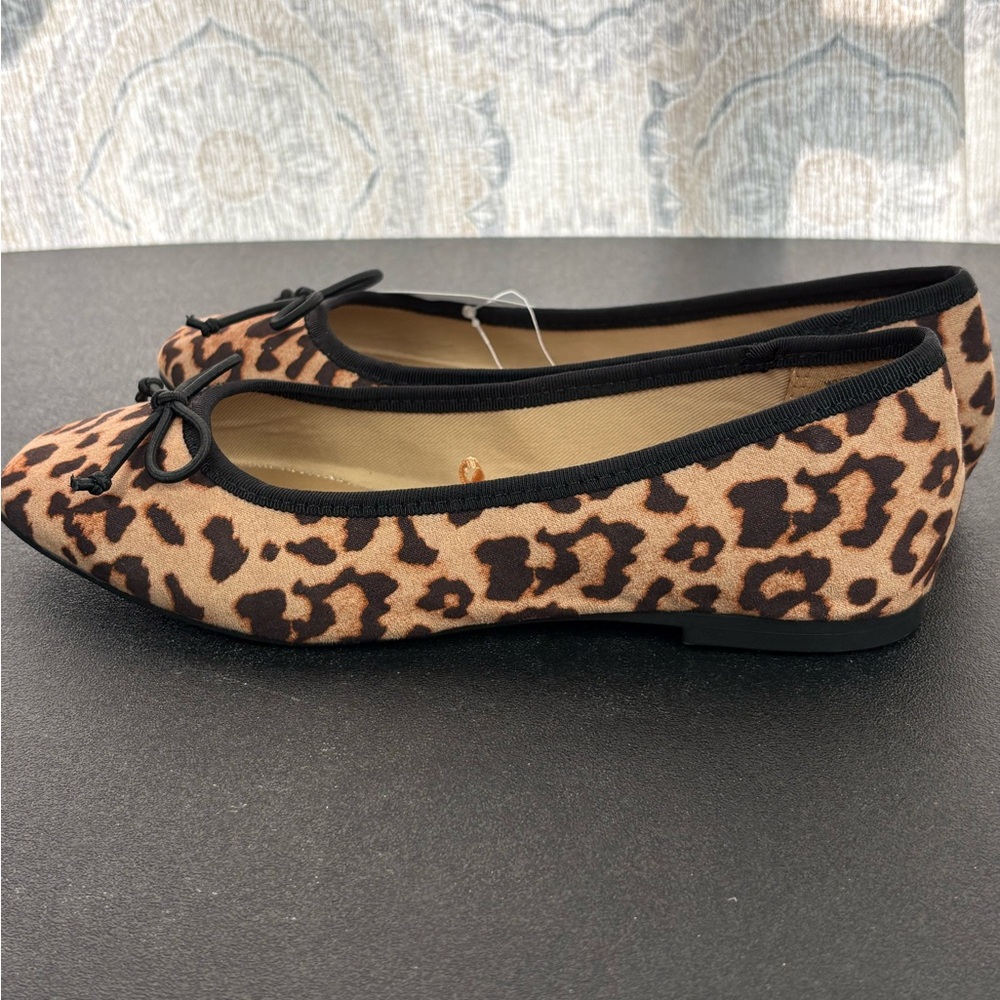 Time and Tru Animal Print Flats with Black Trim